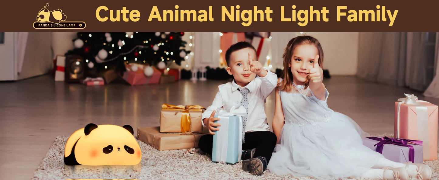 Panda Night Light Sleep Aid, 5.1 IN Soft Silicone, 3 Brightness & 30-Min Auto Off