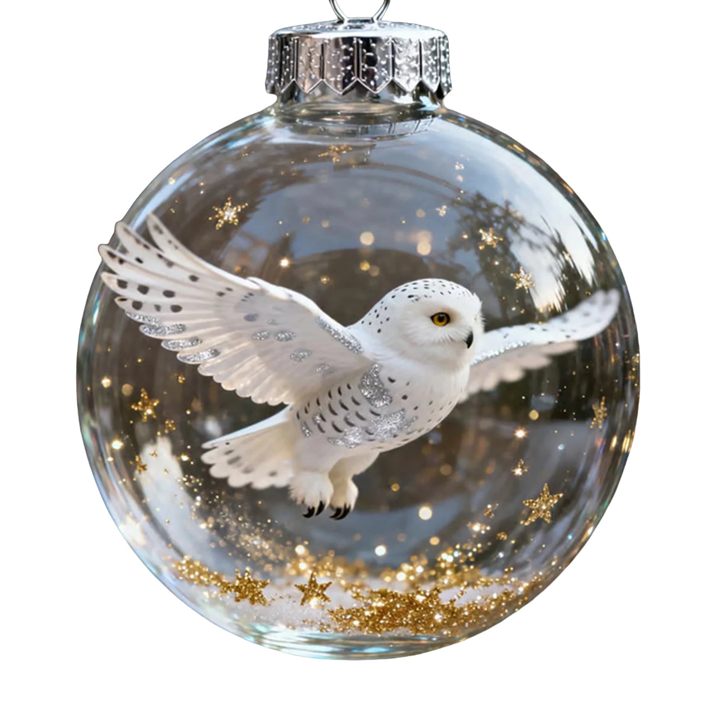 Nature's Birds Crystal Glass Ornament Set Clear Christmas Balls Xmas Tree Hanging Pendant for Holiday Christmas Party Home Decor