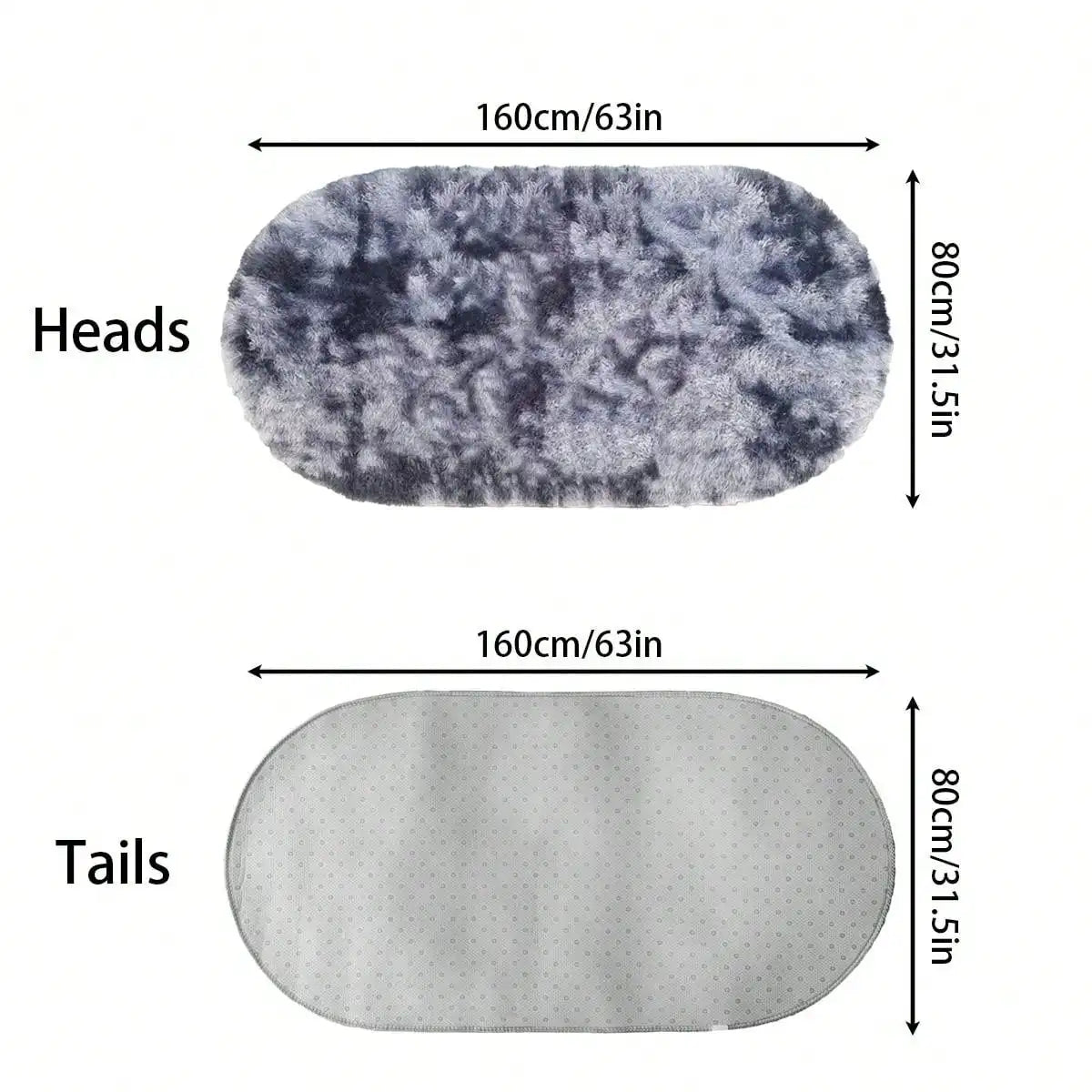 1pc Soft & Fluffy Oval Non-Slip Water-Resistant Carpet