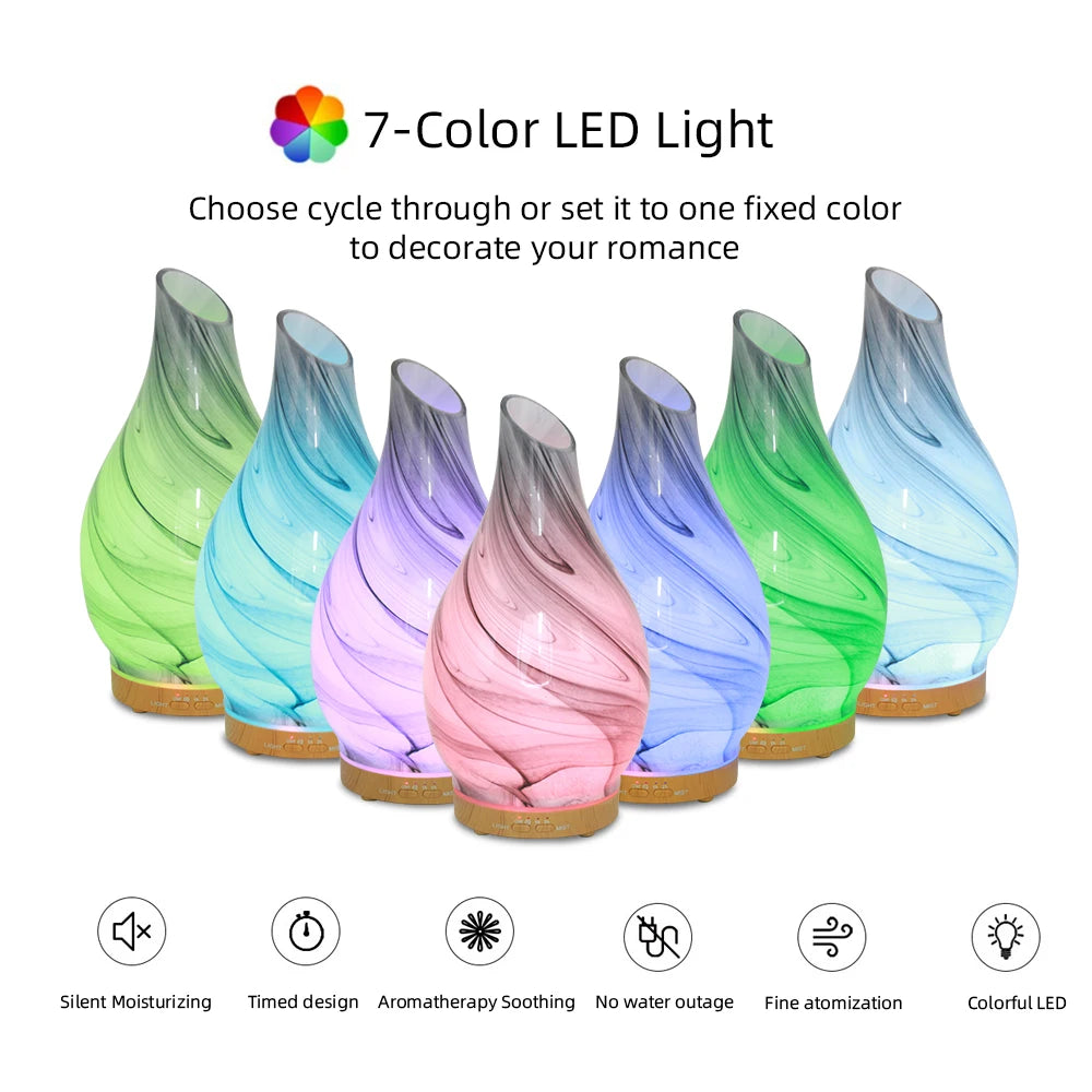 Create a Soothing Atmosphere Silent 200ml Aroma Diffuser with 7 Changing Colors & Timer, Perfect for Bedroom