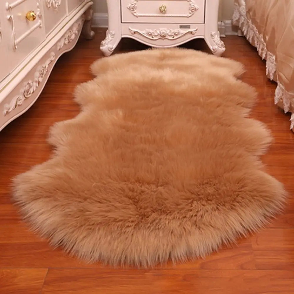 Artificial Sheepskin Long Hair Carpet Floor Wool Fluffy Soft Mat