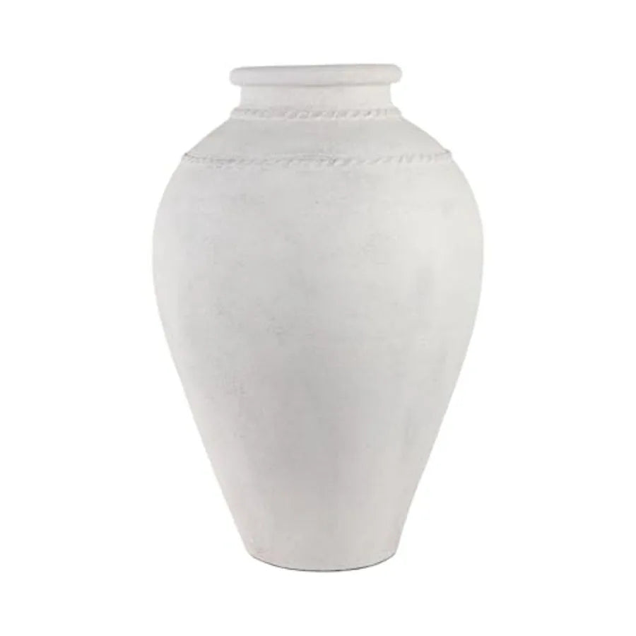 30 Terracotta Floor Vase for Living Room, Terracotta, Ivory, Handcrafted Texture and Matte Finish