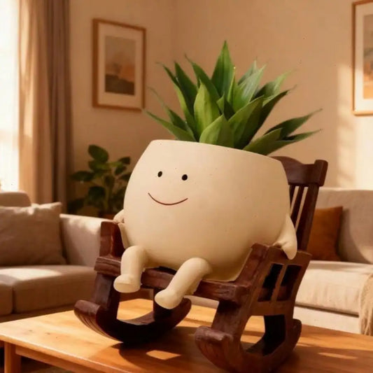 Charming Face Planter Pots, Cute Head Chair Shaped Succulent Planter