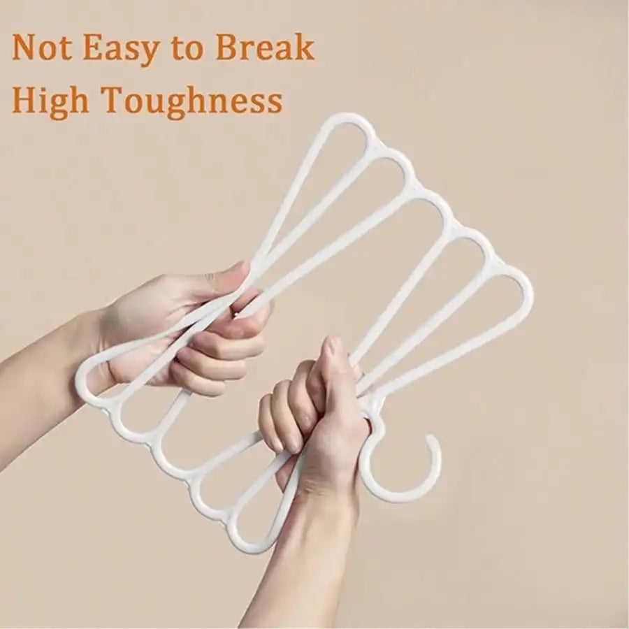 5/10pcs Home Use Space Saving Clothes Hanger,Multi-Function Closet Organizers And Storage,Non Slip Plastic Multi-Layer Clothing Rack,Suitable For Storing Pants Jeans Scarf Dorm Room Essentials For College Students