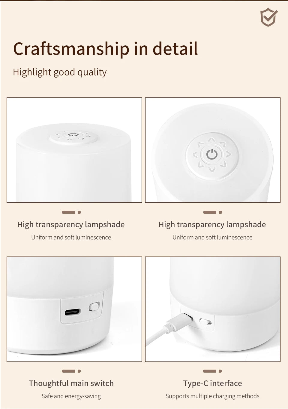 Remote Control Switch Rechargeable Three Colors Lights Night Lamp