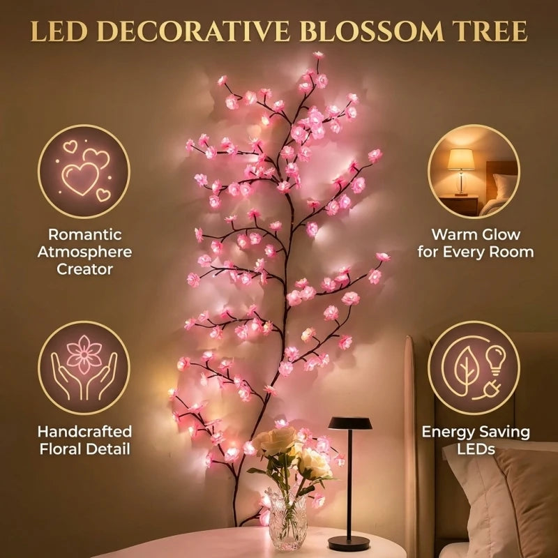 DIY Cherry LED Tree Branch Lights for Wall