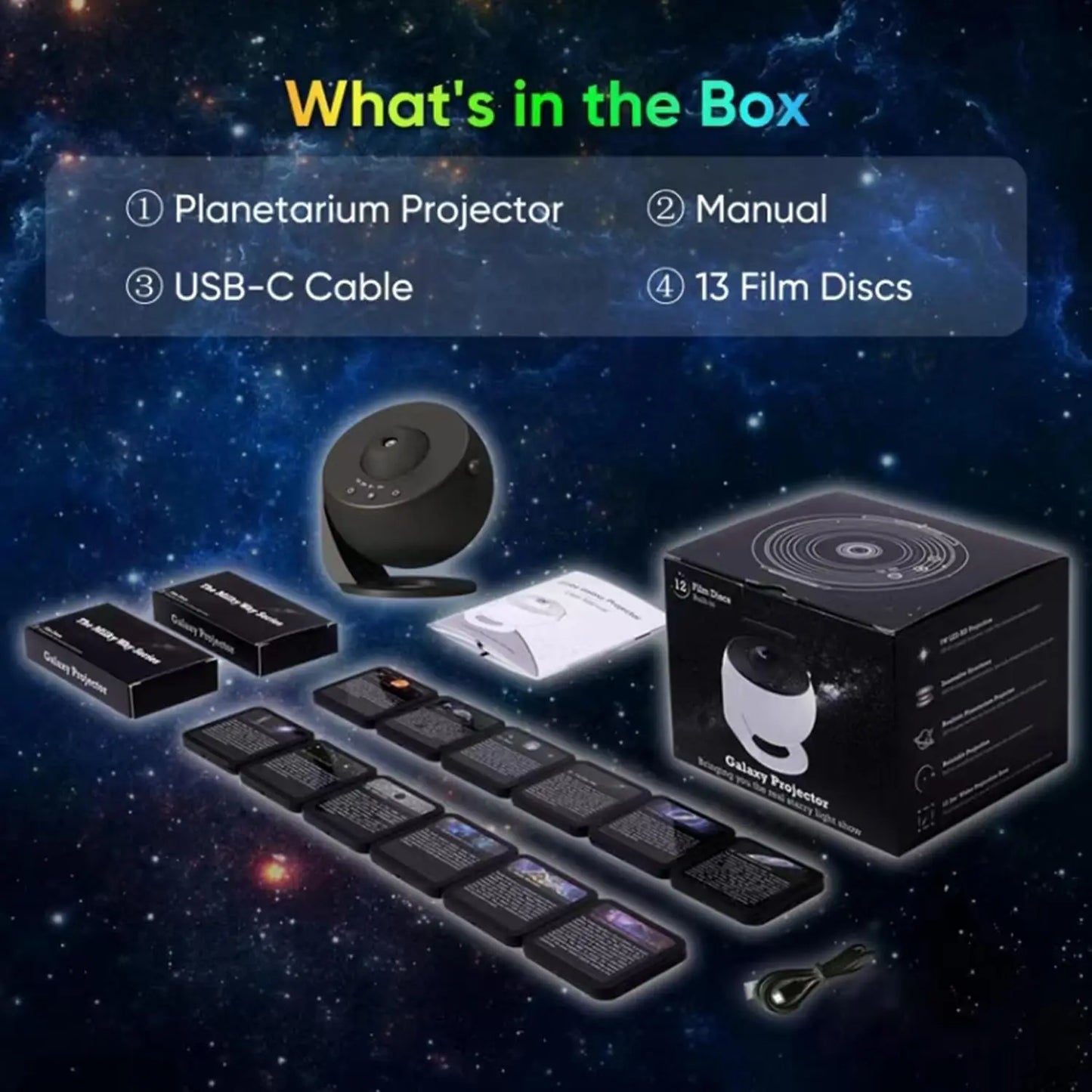 13 In 1 Galaxy Ultral Star Projector HD Image Area LED Night Light