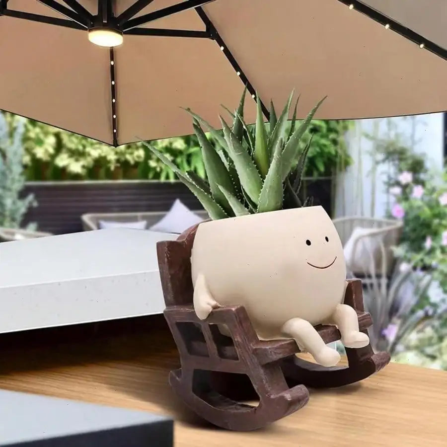Charming Face Planter Pots, Cute Head Chair Shaped Succulent Planter