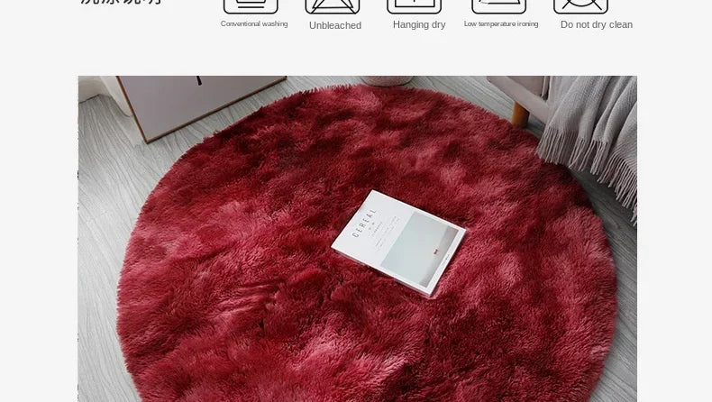 Ultra Soft Plush Round Rug Mat - Fluffy White Carpet for Living Room