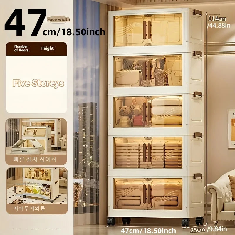 Foldable Storage Box with Clear Door - Spacious, Durable, and Easy-to-Assemble