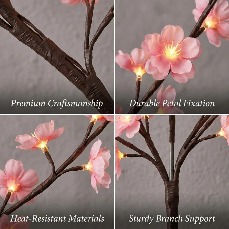 DIY Cherry LED Tree Branch Lights for Wall