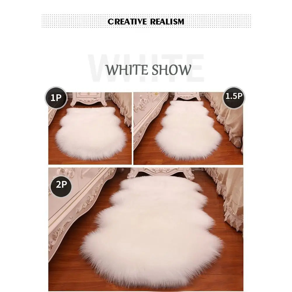 Artificial Sheepskin Long Hair Carpet Floor Wool Fluffy Soft Mat