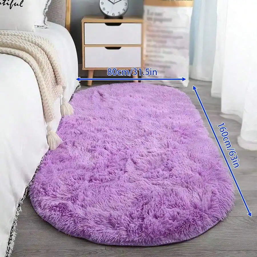 1pc Soft & Fluffy Oval Non-Slip Water-Resistant Carpet