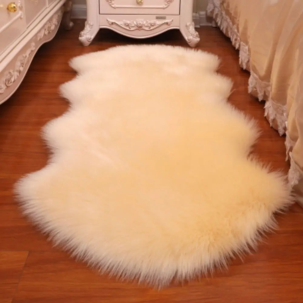 Artificial Sheepskin Long Hair Carpet Floor Wool Fluffy Soft Mat