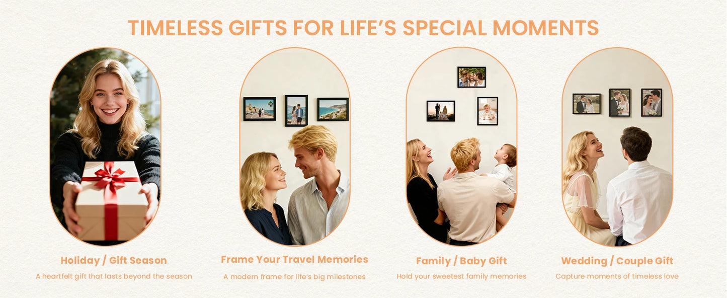 5x7 Picture Frame Set of 3, Made of High Definition Glass for 5 X 7 Black Frames, Wall and Tabletop Display Thin Border Photo Frame for Home Décor
