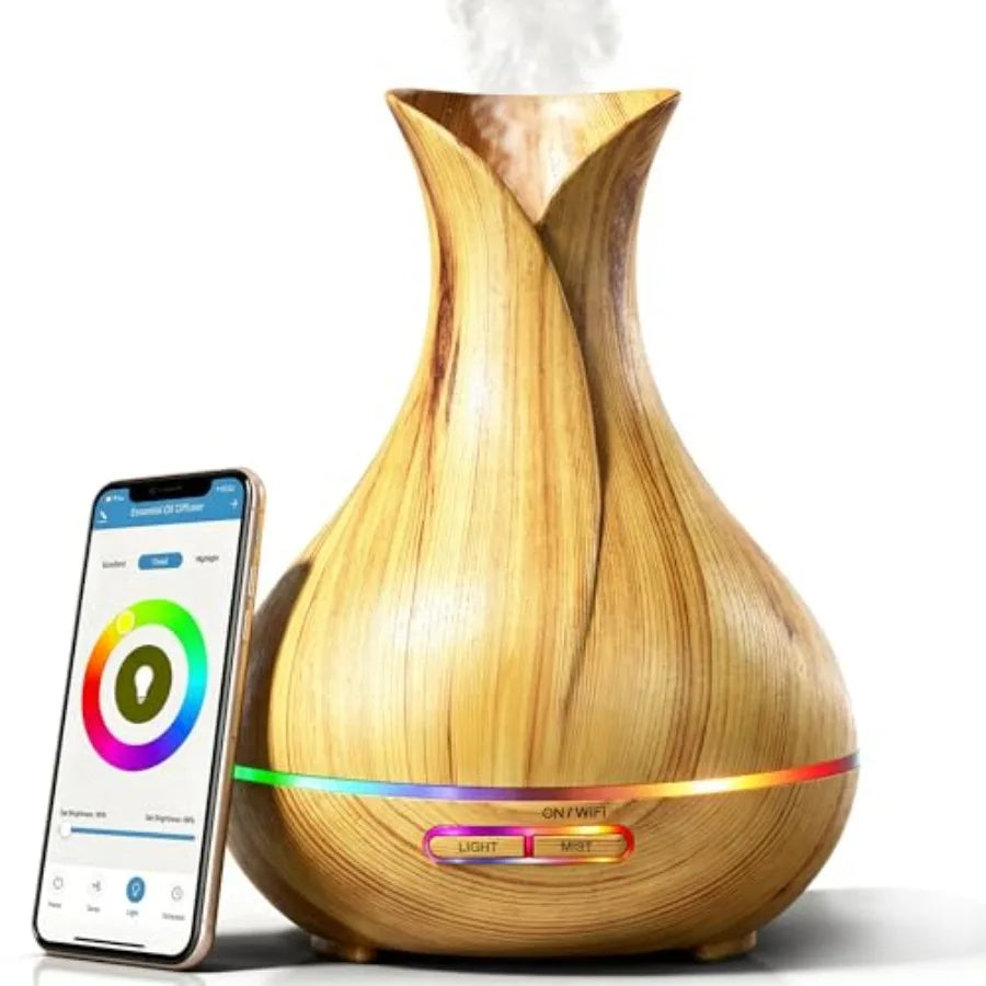 Smart WiFi Humidifier - Aromatherapy Essential Oil Diffusers with App Control and Voice Control - Works with Alexa and Google H