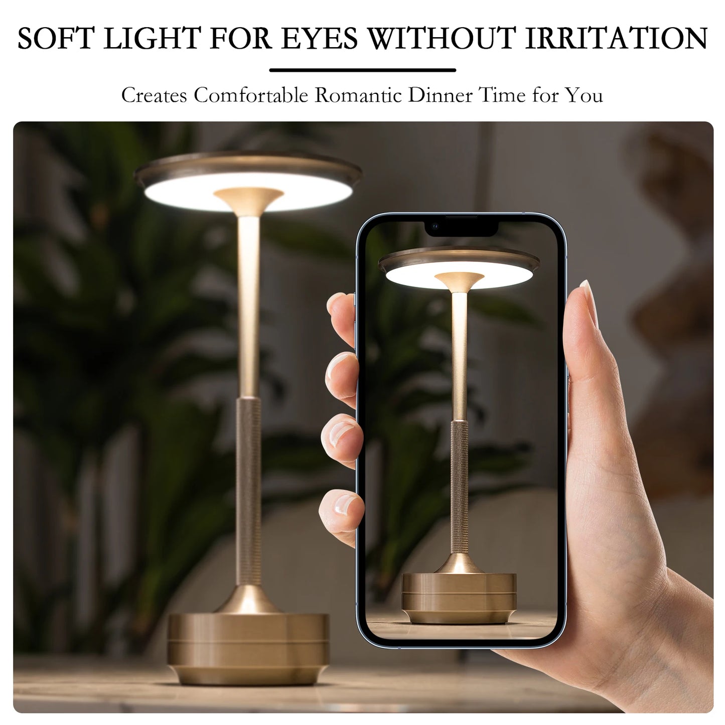 2PCS Rechargeable Wireless Table Lamp LED Touch Sensor Desktop Night Light Reading Lamp for Hotel Bar Bedroom Decor Light