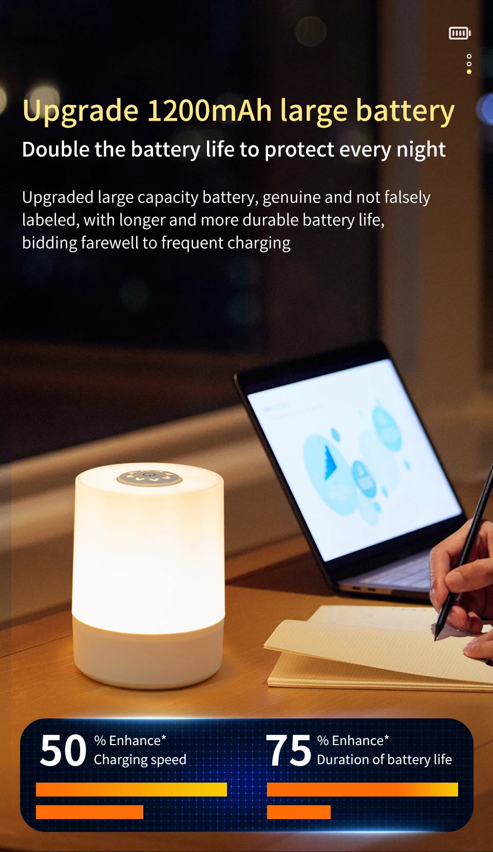 Remote Control Switch Rechargeable Three Colors Lights Night Lamp
