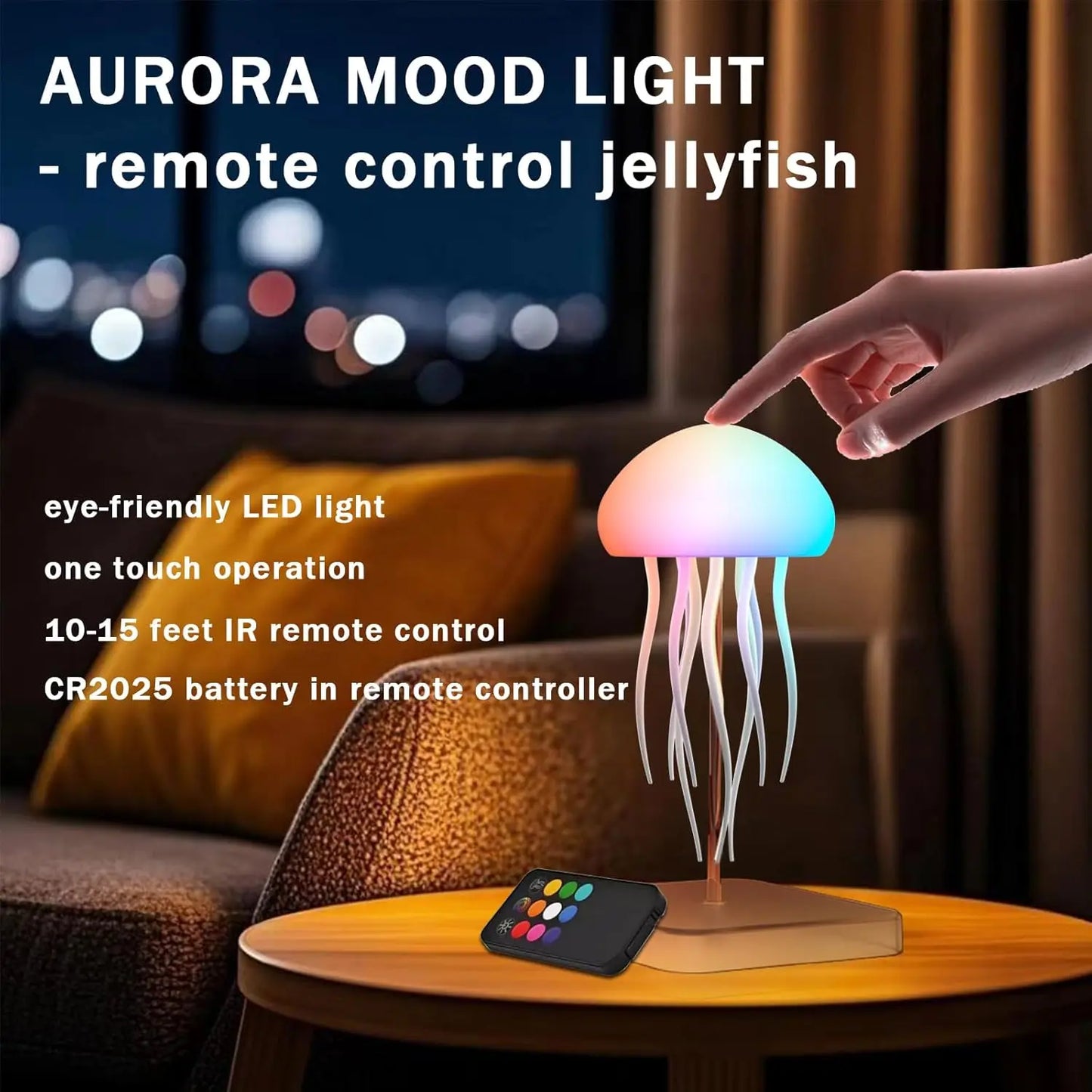 Bionic Jellyfish LED Night Lights USB Rechargeable with Remote Touch Control