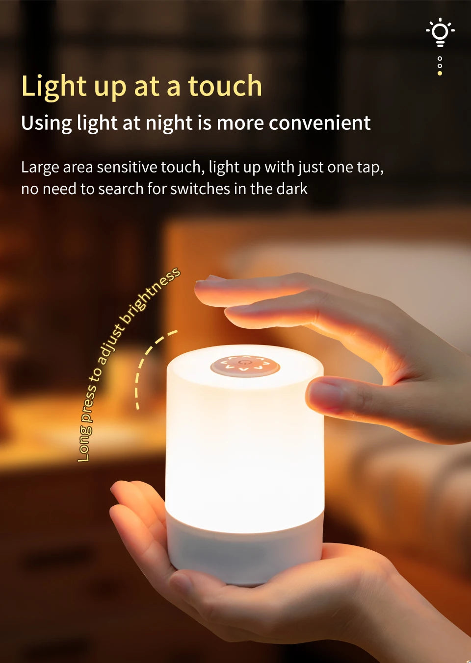 Remote Control Switch Rechargeable Three Colors Lights Night Lamp