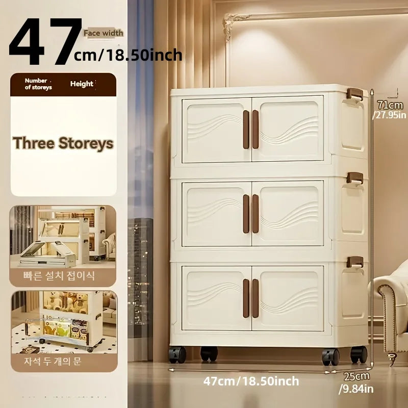 Foldable Storage Box with Clear Door - Spacious, Durable, and Easy-to-Assemble