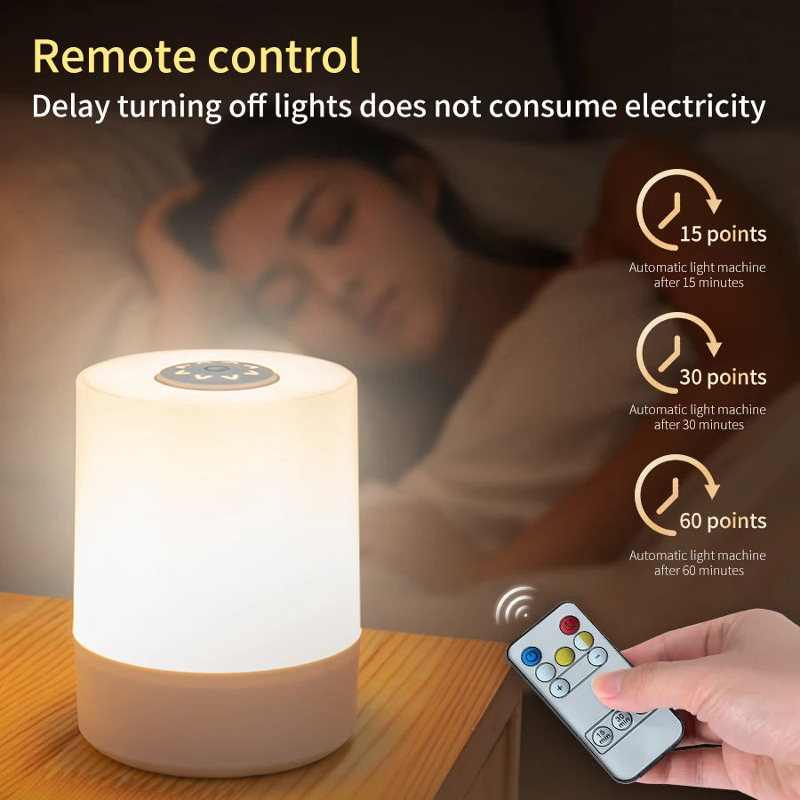 Remote Control Switch Rechargeable Three Colors Lights Night Lamp