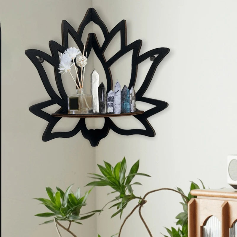Wooden Lotus Hollow Decorative Rack Aromatherapy Organiser