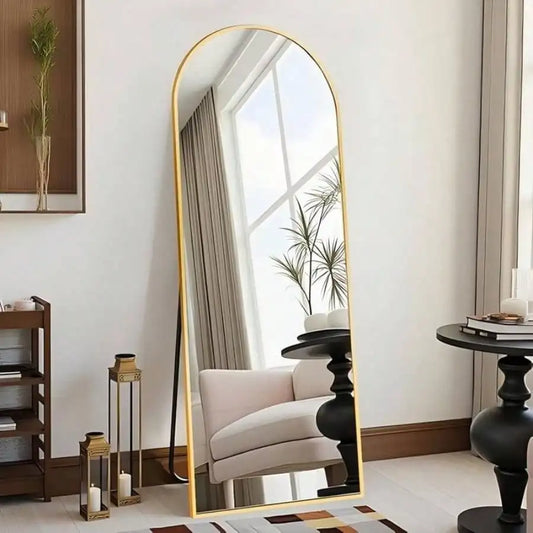 Arched Full Length Mirror Floor Mirror Wall Mounted Gold