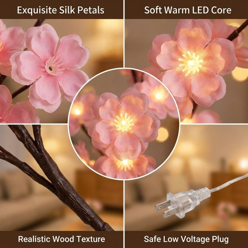 DIY Cherry LED Tree Branch Lights for Wall