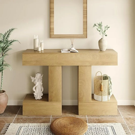 47.24-Inch ole Table, armhouse Soa Table Behind Couch with Storage, Industrial Entryway Table or Living Room, Hallway, Entrance