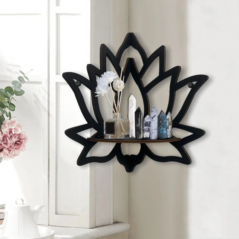 Wooden Lotus Hollow Decorative Rack Aromatherapy Organiser