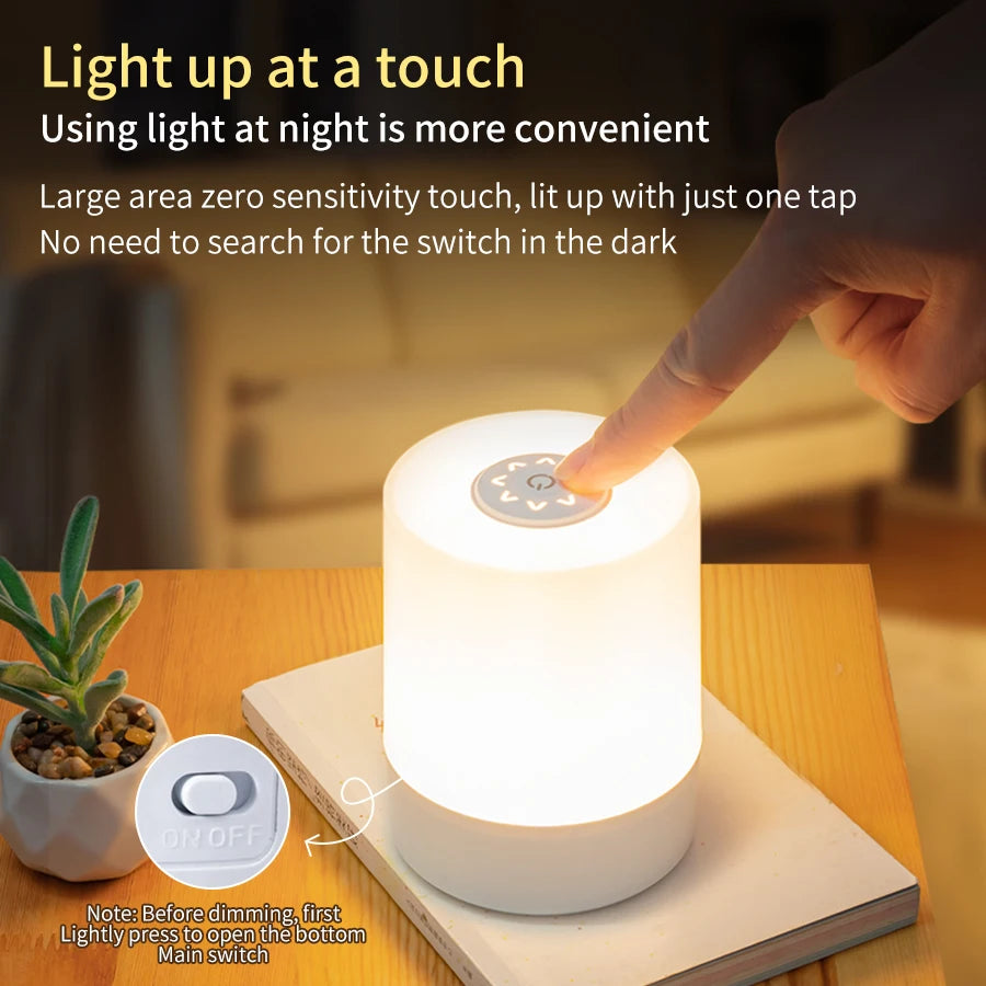 Remote Control Switch Rechargeable Three Colors Lights Night Lamp