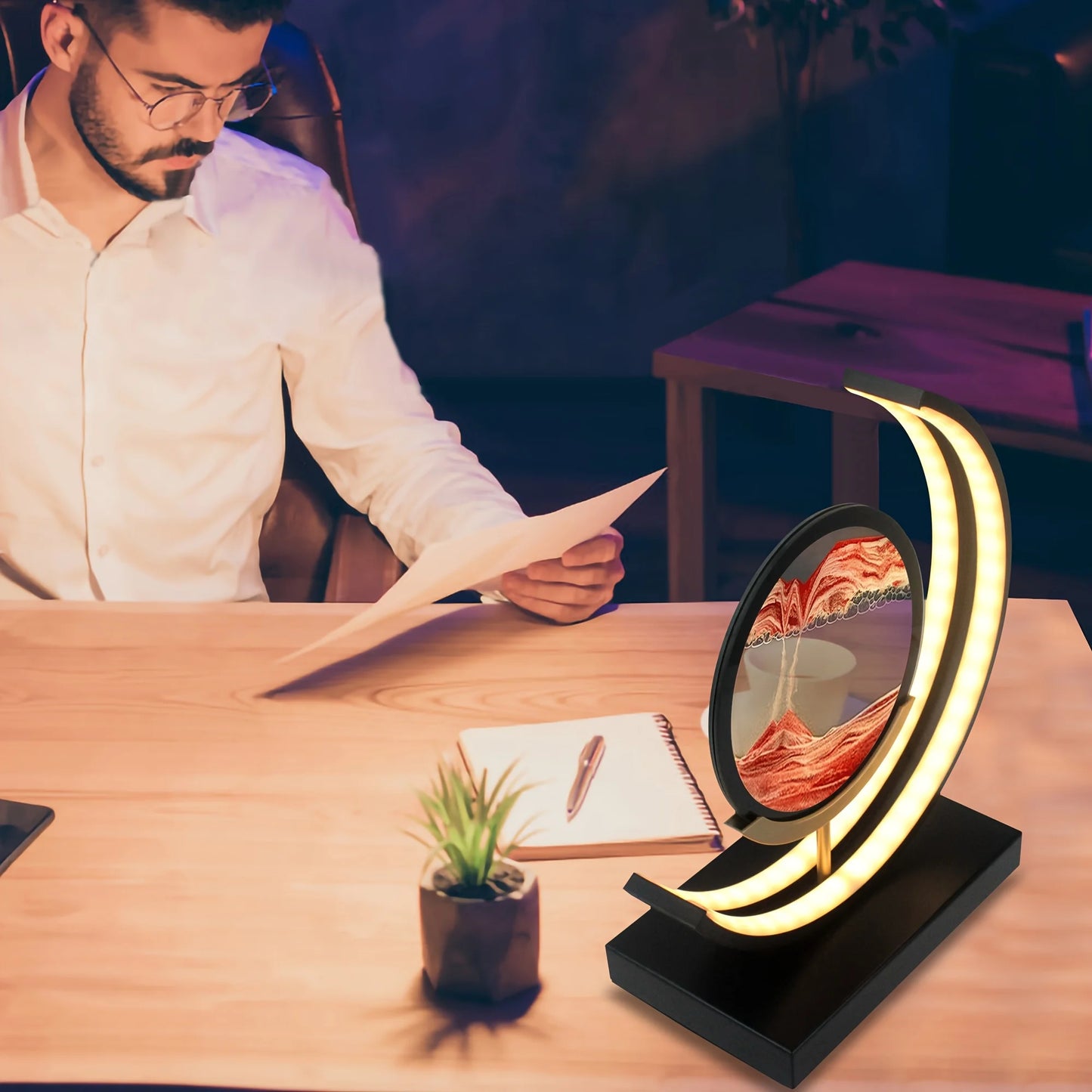 Moving Sand Art Picture In Motion, 3D Sand Lamp
