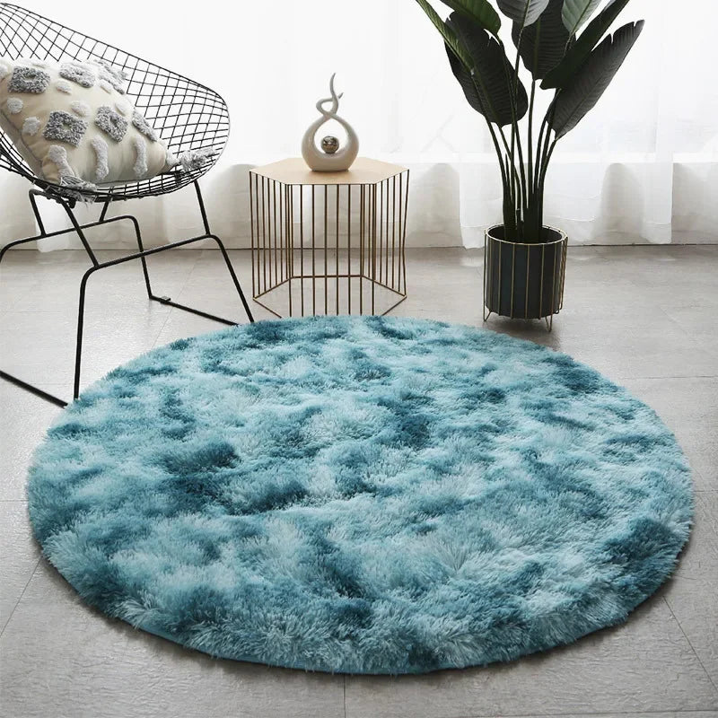 Ultra Soft Plush Round Rug Mat - Fluffy White Carpet for Living Room