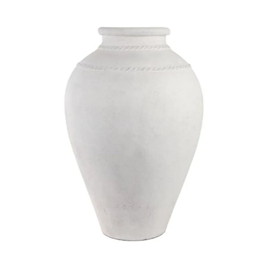 30 Terracotta Floor Vase for Living Room, Terracotta, Ivory, Handcrafted Texture and Matte Finish