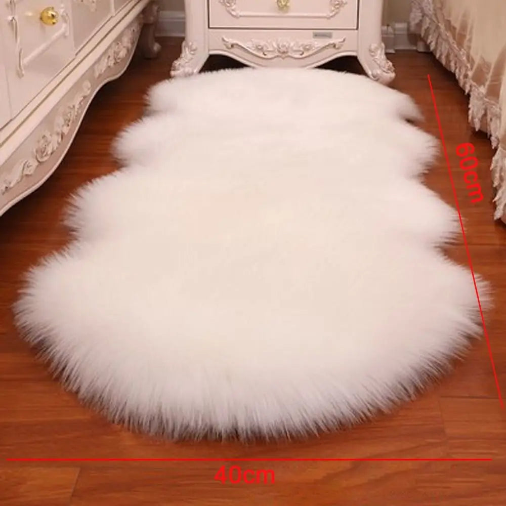 Artificial Sheepskin Long Hair Carpet Floor Wool Fluffy Soft Mat