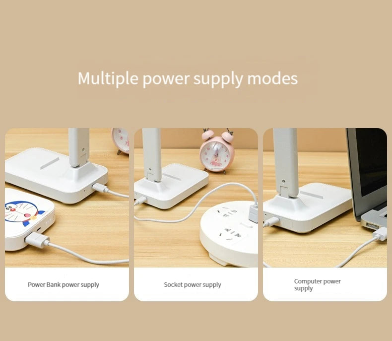 LED Touch Switch White Folding Desk Lamp