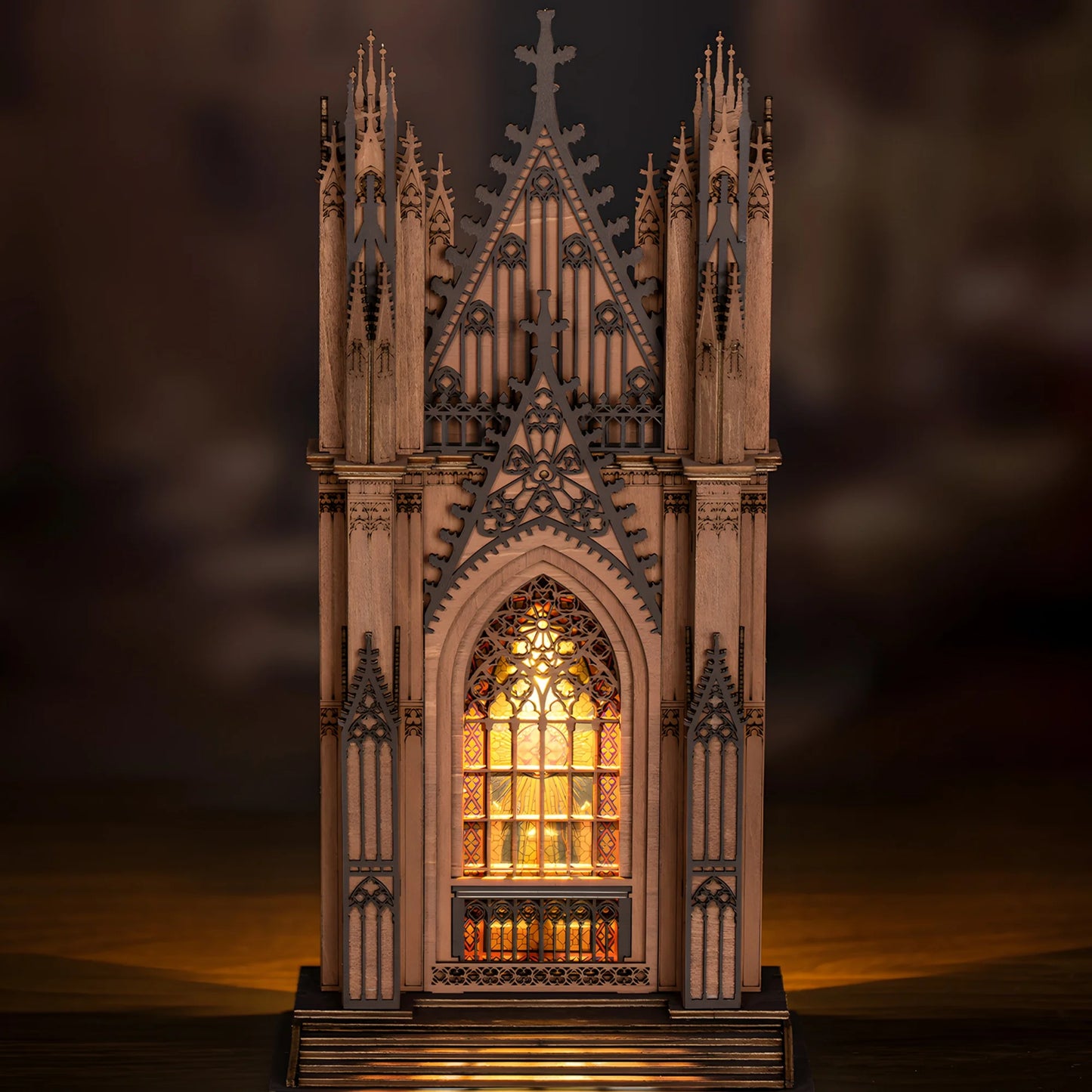 Rolife Wooden 3D Puzzle Twin-Tower Cathedral Model Building Kit