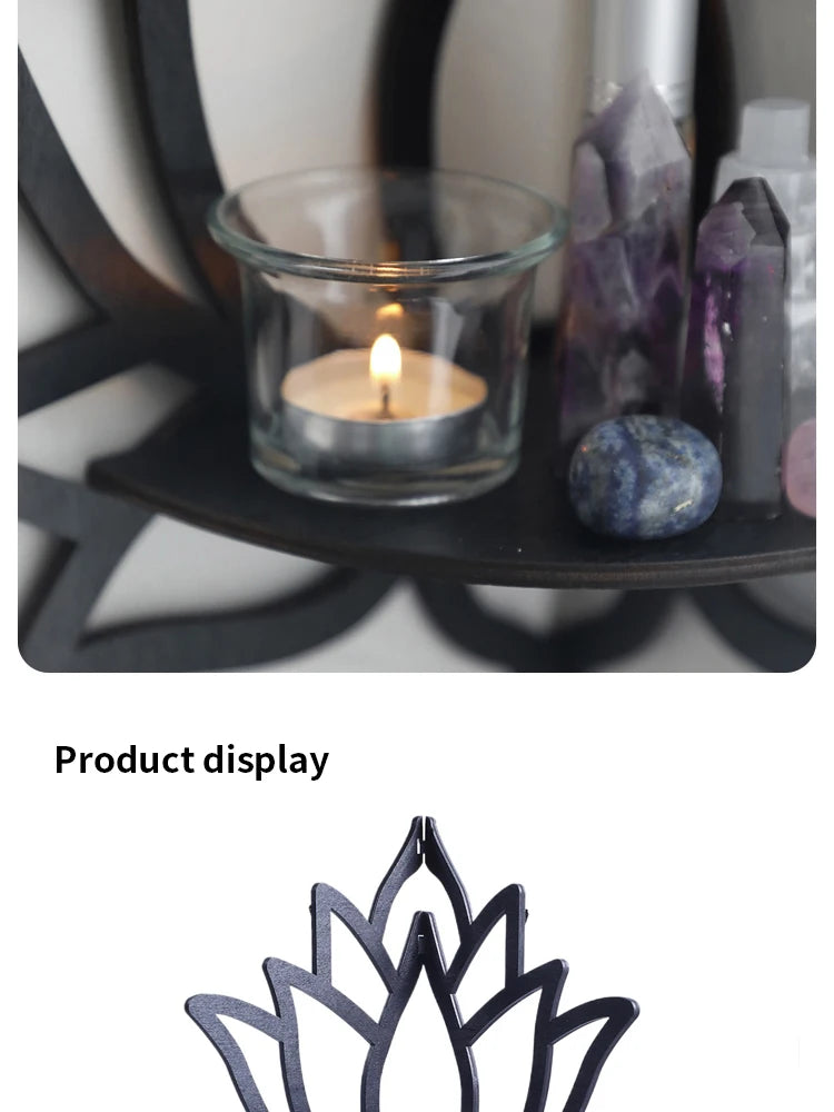 Wooden Lotus Hollow Decorative Rack Aromatherapy Organiser