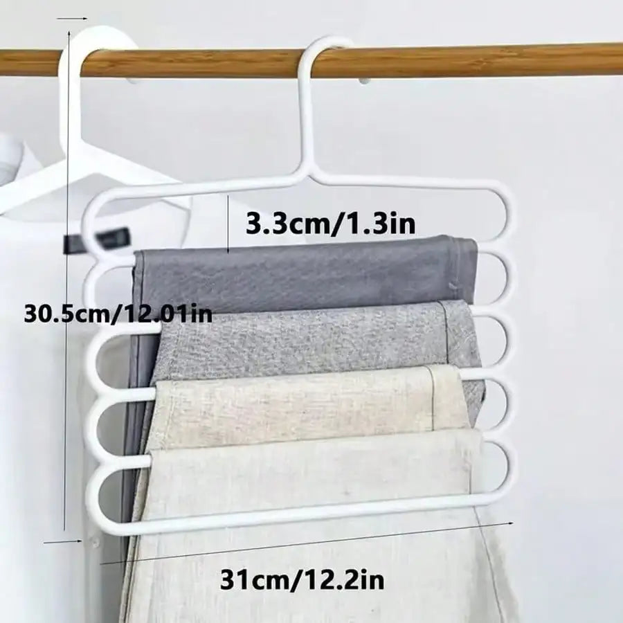 5/10pcs Home Use Space Saving Clothes Hanger,Multi-Function Closet Organizers And Storage,Non Slip Plastic Multi-Layer Clothing Rack,Suitable For Storing Pants Jeans Scarf Dorm Room Essentials For College Students