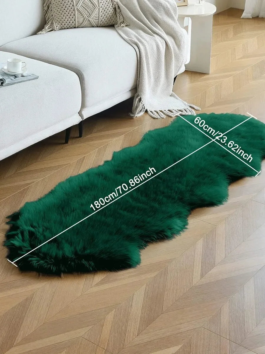1PC Soft Faux Fur Rug White Fluffy Area Rug For Living Room