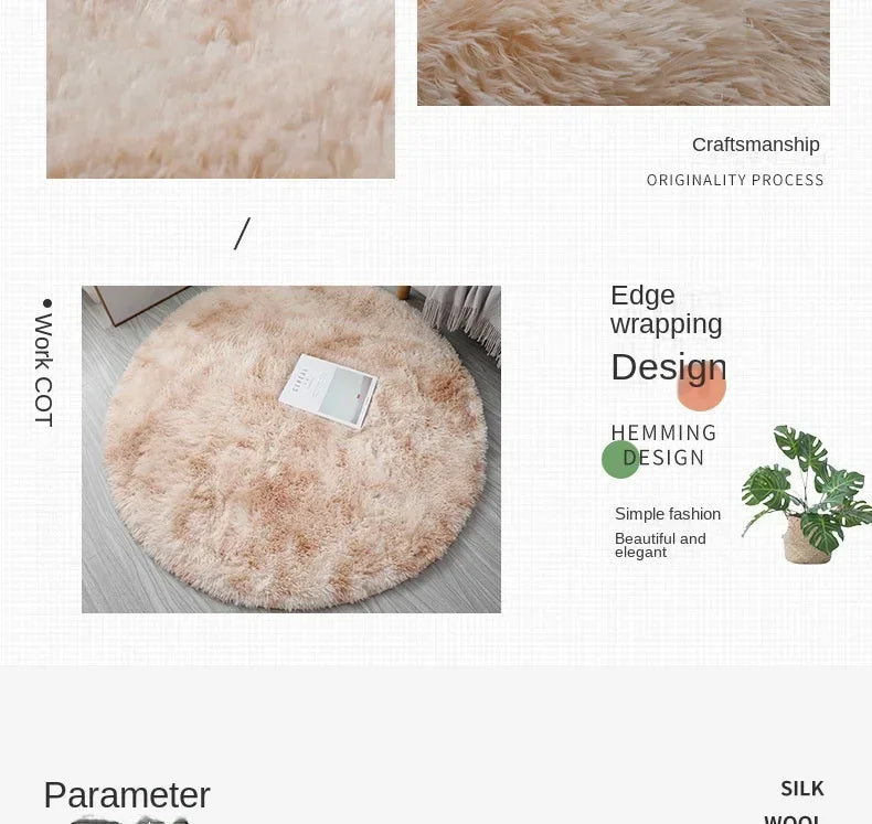 Ultra Soft Plush Round Rug Mat - Fluffy White Carpet for Living Room