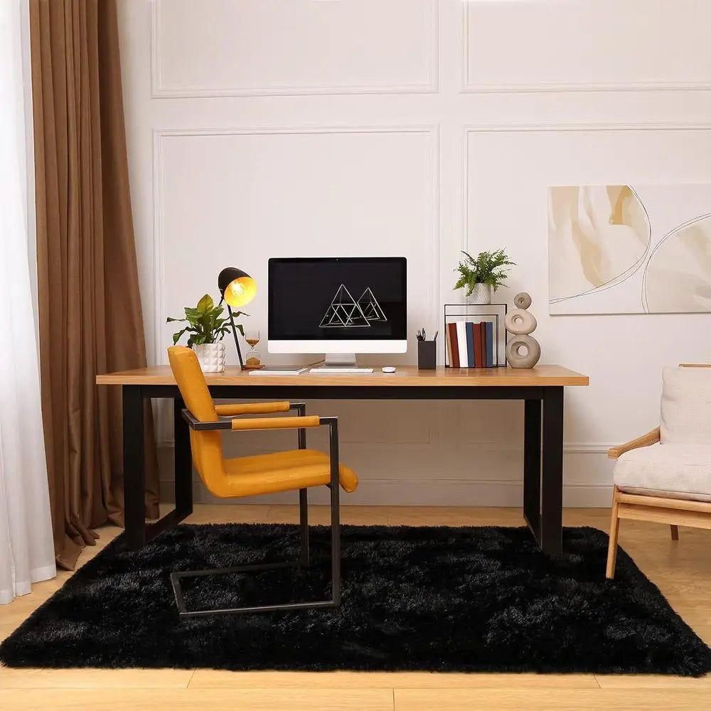3x5 Non-Slip Black Shag Rug - Plush, Soft Carpet for Living Room, Bedroom, Nursery, Dorm