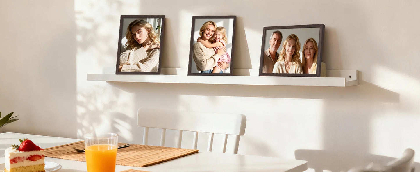 5x7 Picture Frame Set of 3, Made of High Definition Glass for 5 X 7 Black Frames, Wall and Tabletop Display Thin Border Photo Frame for Home Décor