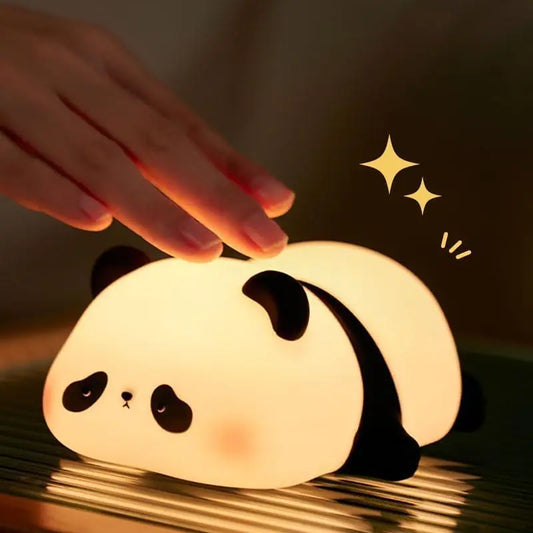 Panda Night Light Sleep Aid, 5.1 IN Soft Silicone, 3 Brightness & 30-Min Auto Off