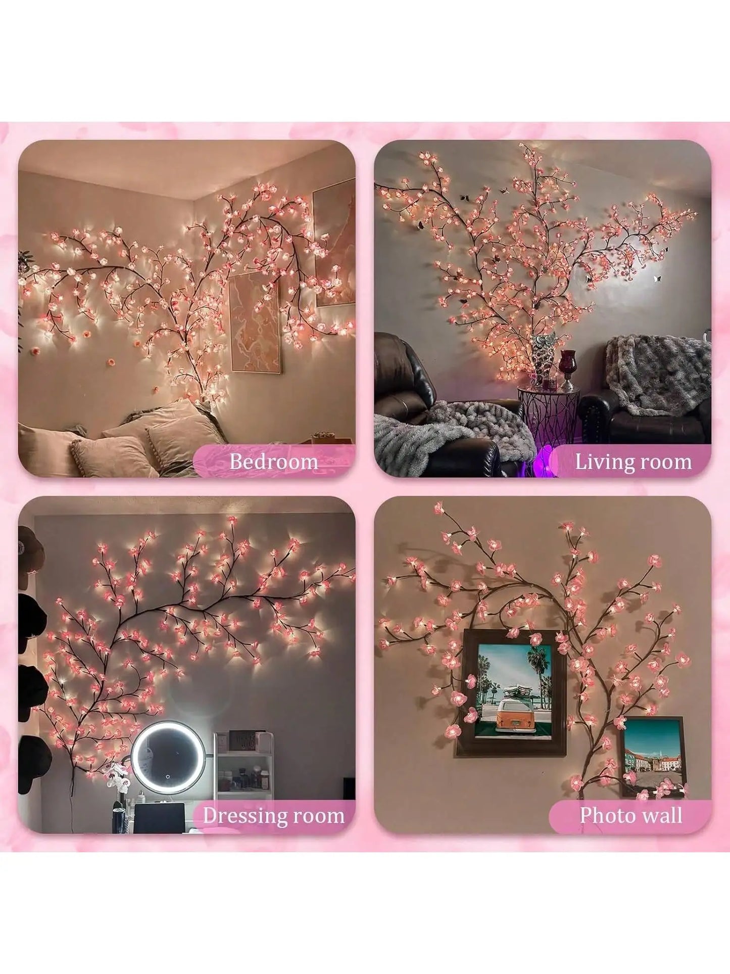 DIY Cherry LED Tree Branch Lights for Wall