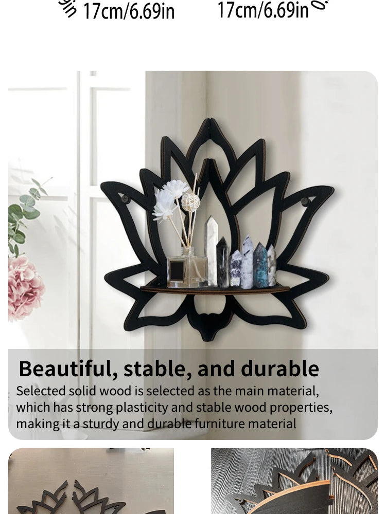 Wooden Lotus Hollow Decorative Rack Aromatherapy Organiser