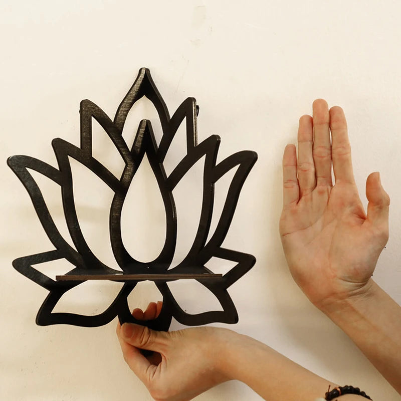 Wooden Lotus Hollow Decorative Rack Aromatherapy Organiser