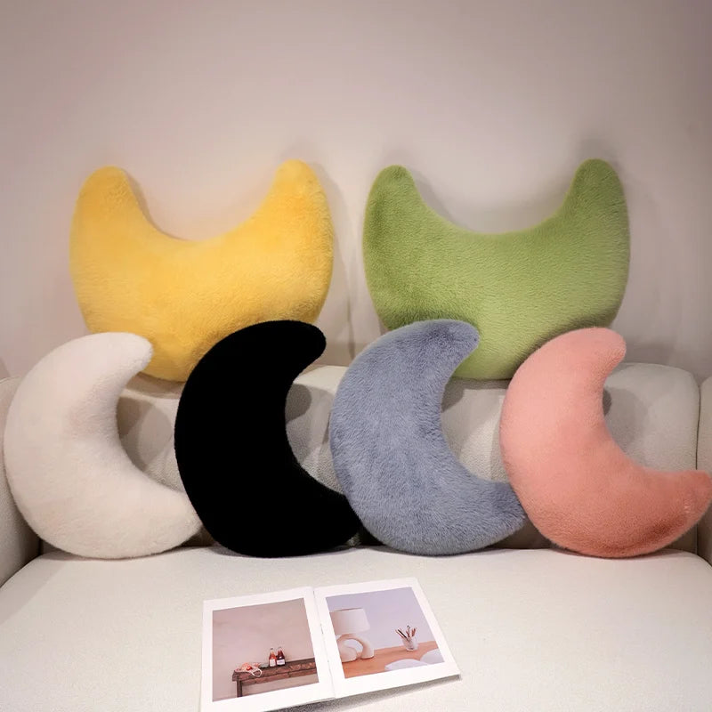 Moon Throw Pillows Soft Moon Shaped Pillows Plush Floor Cushions Middle Eastern Muslim Festival Home Bedroom Eid Al Fitr