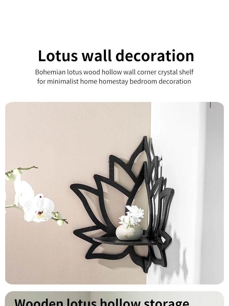 Wooden Lotus Hollow Decorative Rack Aromatherapy Organiser